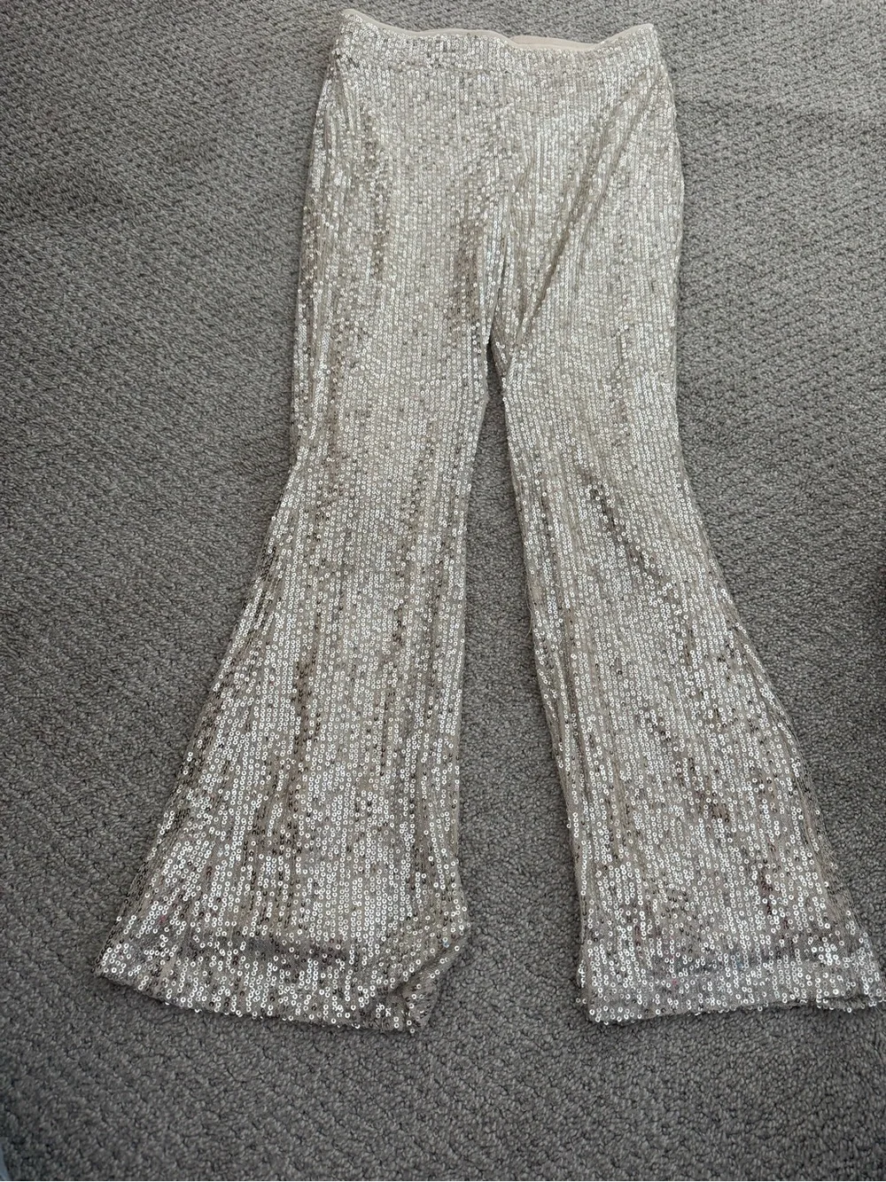 art class Silver Sequin Flare Pants